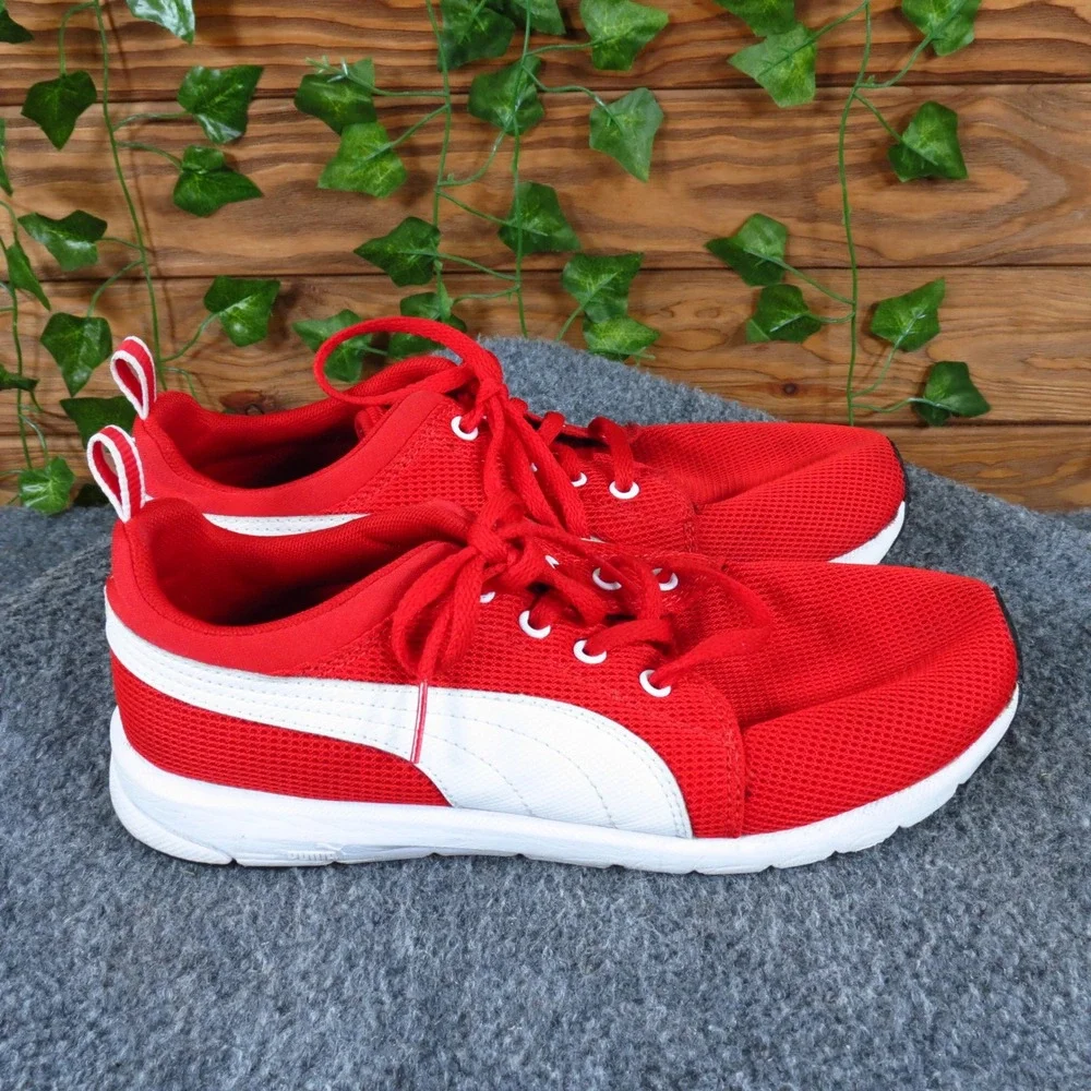 Puma Carson Runner Men Running Shoe Size 5.5 Athletic Gym‎ Red White Mesh